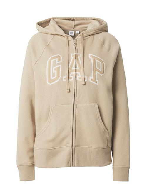 GAP Sweatjakke  khaki / hvid