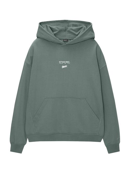 Pull&Bear Sweatshirt  mørkegrøn / hvid