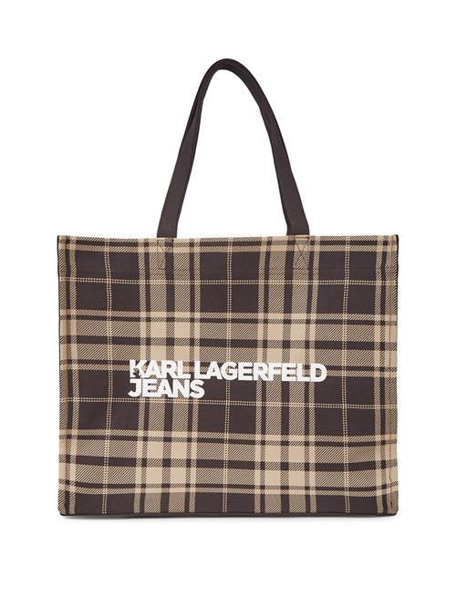 Se KARL LAGERFELD JEANS Shopper ' Checked '  beige / hvid ved About You