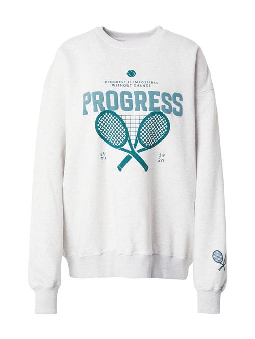 Se OH APRIL Sweatshirt 'Progress'  lysegrå / petroleum ved About You