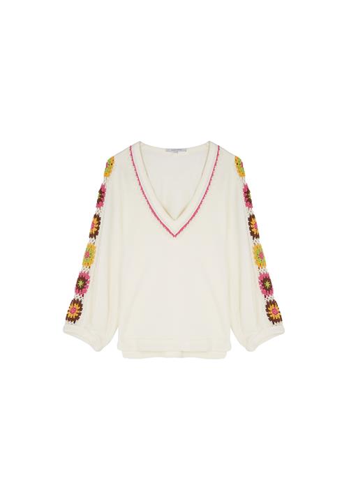 Scalpers Sweatshirt 'Crochet'  beige