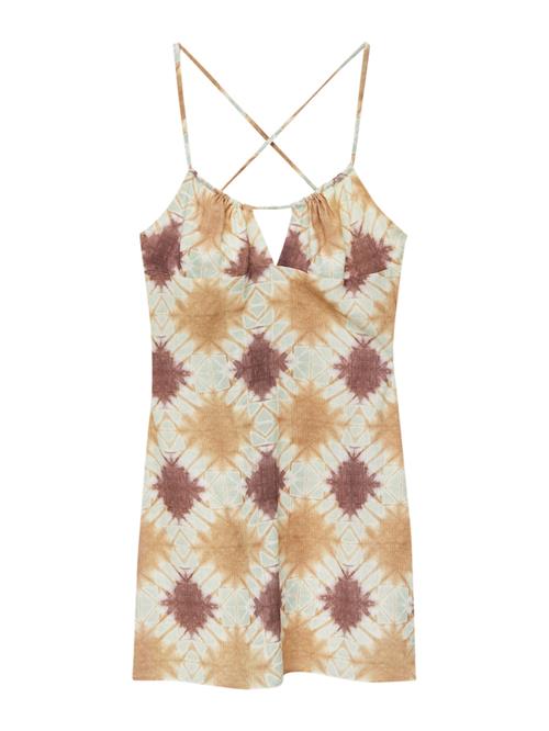 Pull&Bear Sommerkjole  brun / sennep / pastelgul