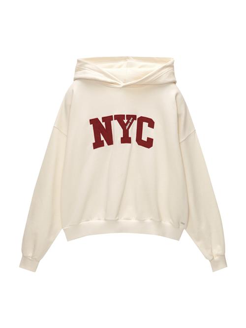 Pull&Bear Sweatshirt  lysebeige / mørkerød