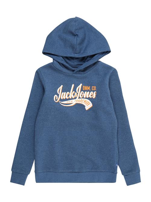 Se Jack & Jones Junior Sweatshirt  mørkeblå / orange / hvid ved About You