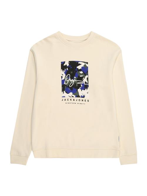 Jack & Jones Junior Sweatshirt 'JORARUBA'  creme / blå / mørkegrøn / sort