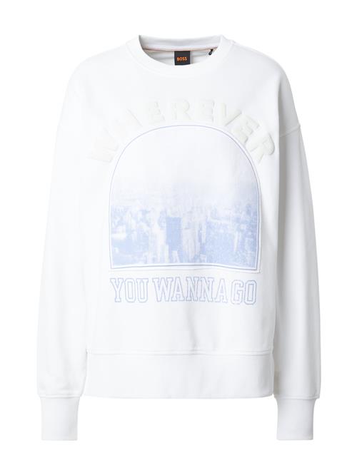 Se BOSS Sweatshirt 'Eteia'  creme / blå / hvid ved About You