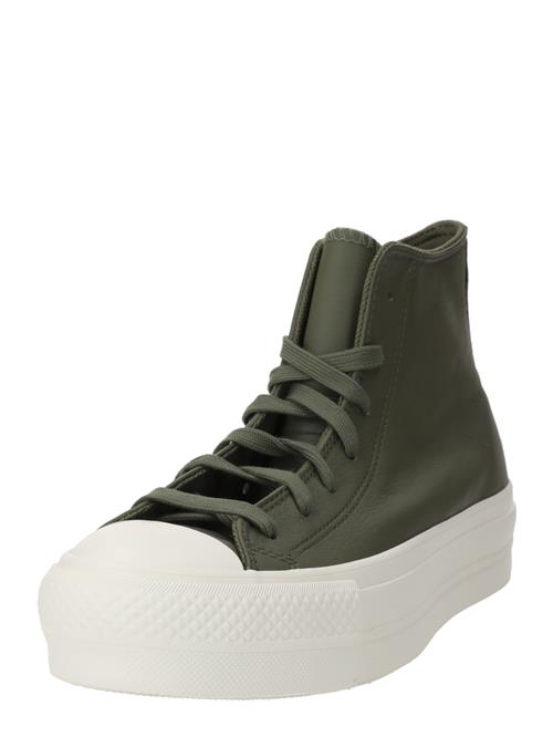 Se CONVERSE Sneaker high 'Chuck Taylor All Star Lift'  mørkegrøn / hvid ved About You