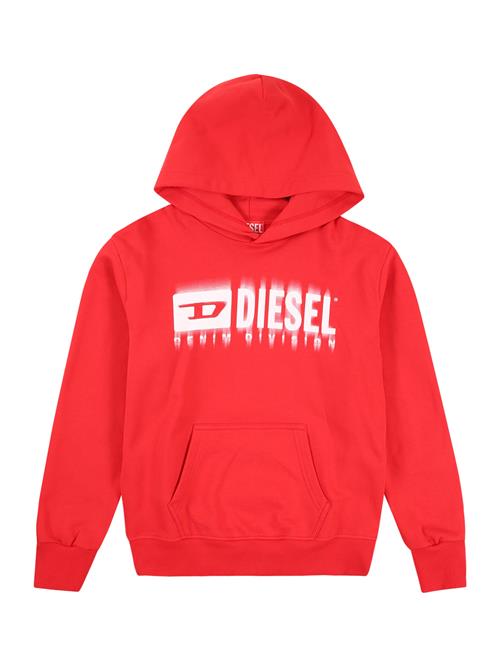 Se DIESEL Sweatshirt 'SGINNHOODL5 OVER'  rød / hvid ved About You