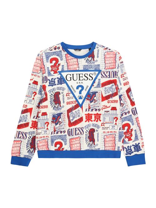 Se GUESS Sweatshirt  blå / rød / sort / hvid ved About You