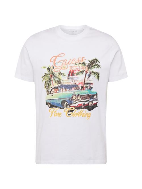 Se GUESS Bluser & t-shirts 'SUMMER CAR'  turkis / gul / sort / hvid ved About You