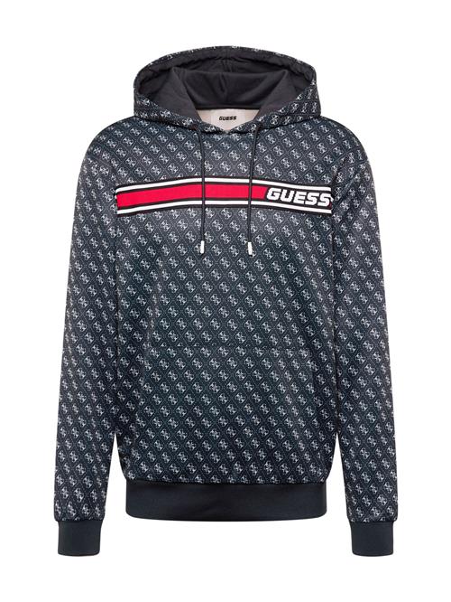 Se GUESS Sweatshirt 'NEW KORBIN'  grenadine / sort / hvid ved About You