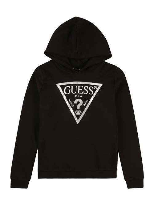 Se GUESS Sweatshirt  sort / sølv ved About You