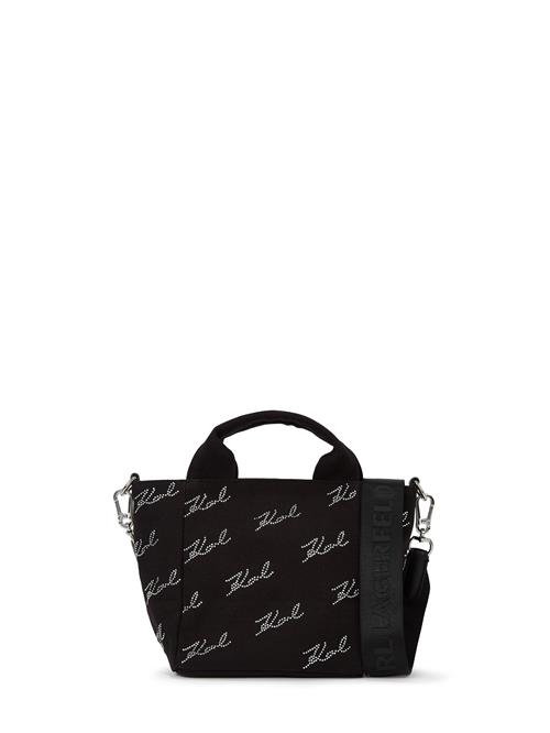 Karl Lagerfeld Shopper ' Signature Rhinestones '  sort / hvid