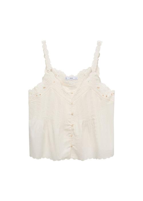 MANGO Bluse 'bord'  hvid-meleret