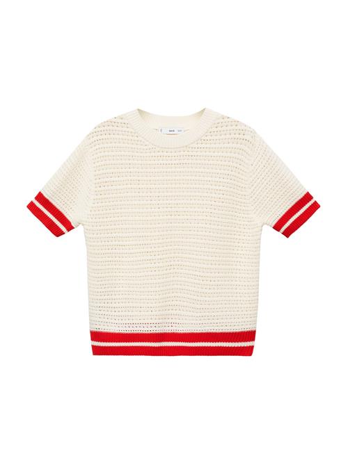 Se MANGO Pullover 'CINQUE'  rød / hvid ved About You