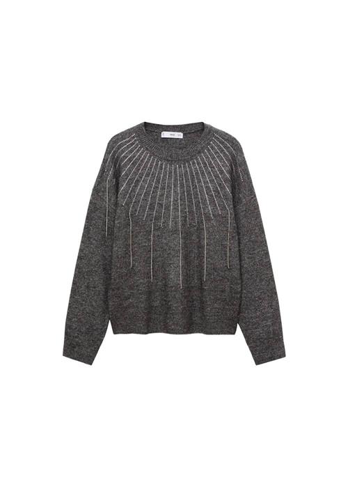 MANGO Pullover 'Escandal'  grå-meleret / sølv