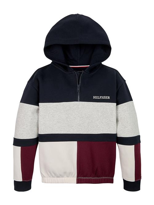 Se TOMMY HILFIGER Sweatshirt  natblå / grå-meleret / carminrød / hvid ved About You