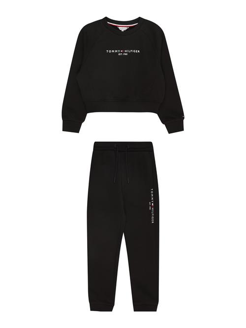 TOMMY HILFIGER Joggingdragt 'ESSENTIAL'  sort / hvid