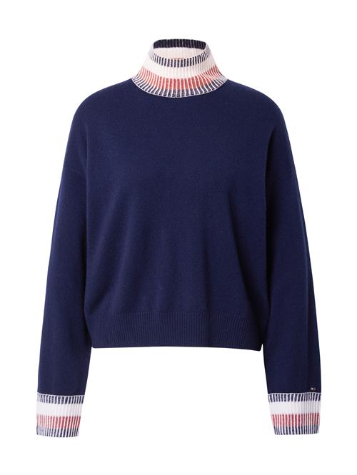 Se TOMMY HILFIGER Pullover 'GLOBAL'  navy / lys rød / hvid ved About You