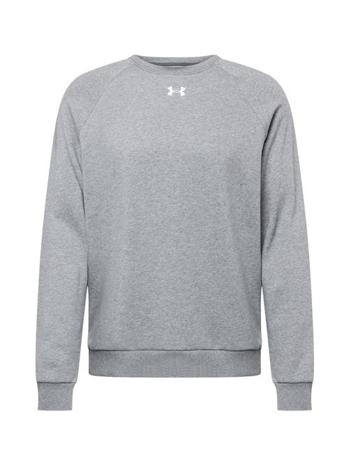 Se UNDER ARMOUR Sportsweatshirt 'Rival'  grå-meleret / hvid ved About You