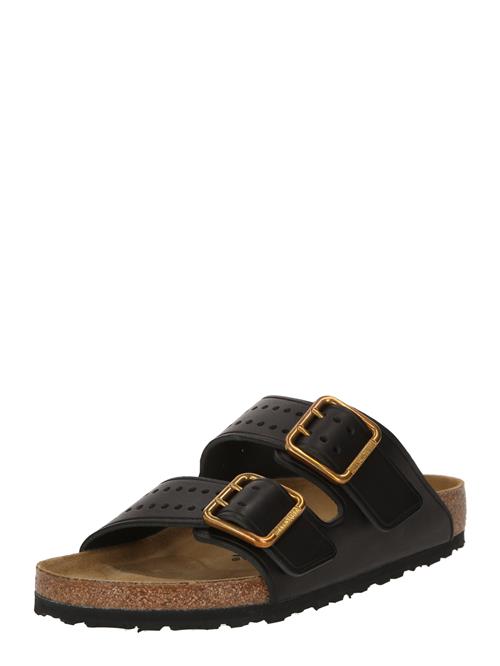 BIRKENSTOCK Pantoletter 'Arizona'  guld / sort