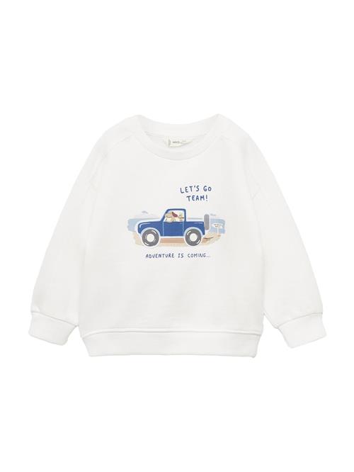 MANGO KIDS Sweatshirt 'CAR'  ecru / sand / navy / mørkegrå