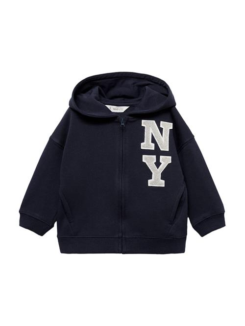 Se MANGO KIDS Sweatjakke 'NYC'  navy / lysegrå / hvid ved About You