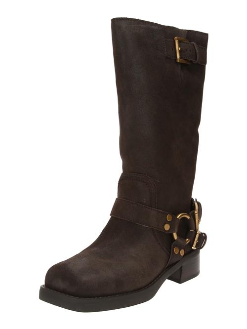 Se MICHAEL Michael Kors Boots 'CROSBY'  mørkebrun / guld ved About You