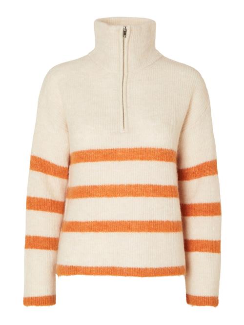 SELECTED FEMME Pullover 'Slfmaline'  beige / orange