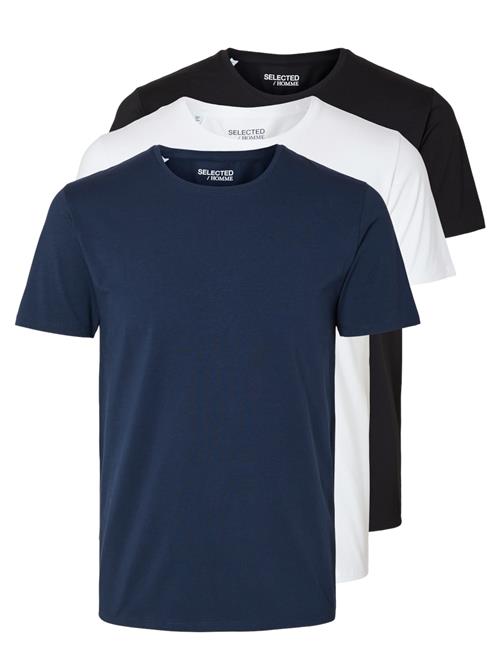 Se SELECTED HOMME Bluser & t-shirts 'SLHRoland'  navy / sort / hvid ved About You