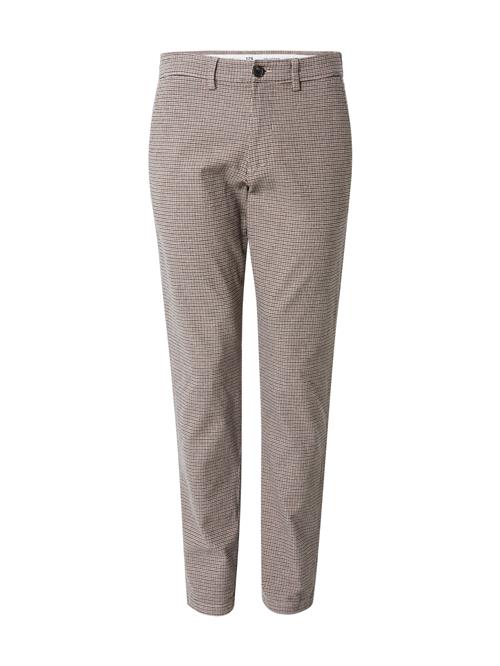 SELECTED HOMME Lærredsbukser 'SLH175-Miles Hounds'  creme / choko / sort