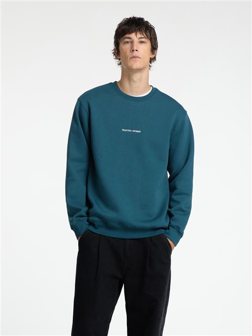 Se SELECTED HOMME Sweatshirt  petroleum / hvid ved About You