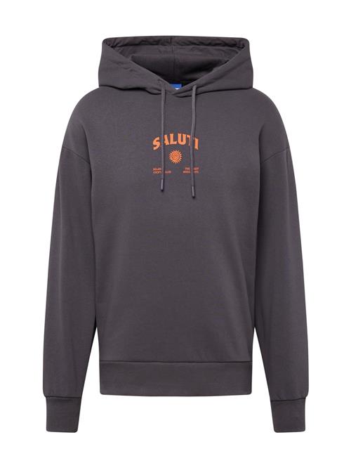 JACK & JONES Sweatshirt 'SALUTI'  basalgrå / mørkeorange / hvid