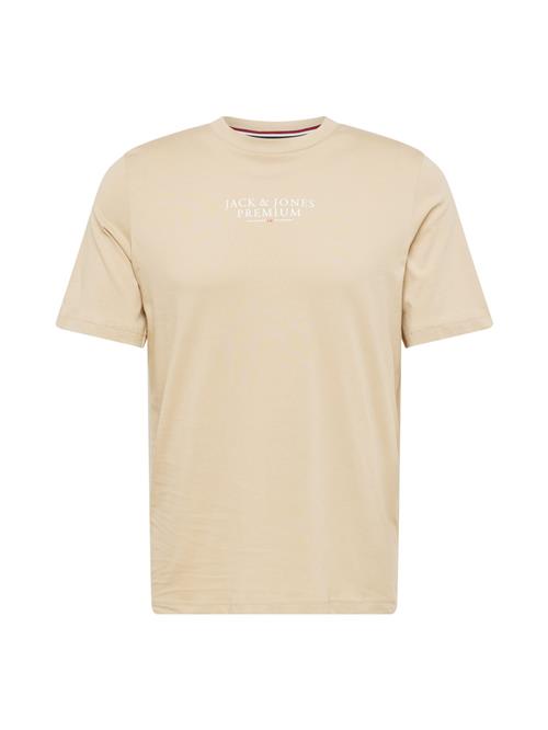 JACK & JONES Bluser & t-shirts 'JJARCHIE'  beige / hvid