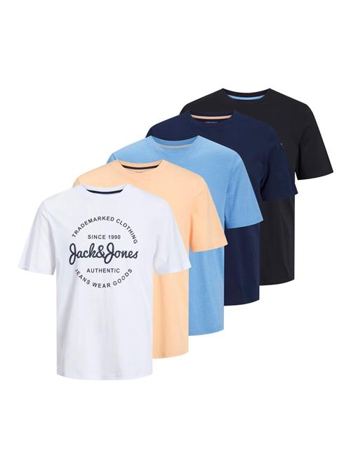 JACK & JONES Bluser & t-shirts 'JJForest'  navy / himmelblå / abrikos / sort / hvid