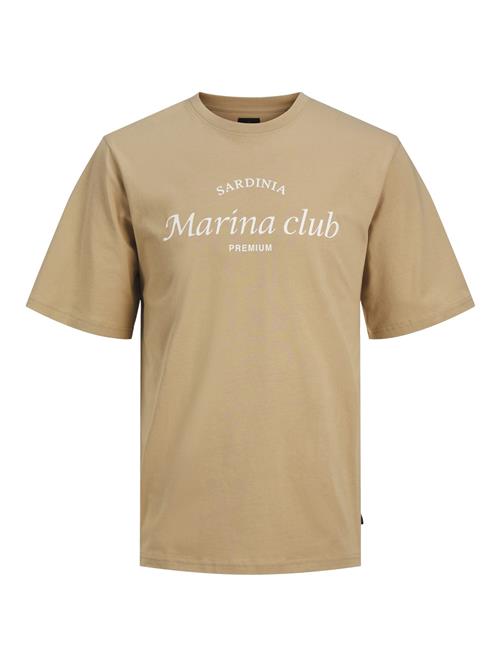 JACK & JONES Bluser & t-shirts 'Ocean Club'  mørkebeige / hvid