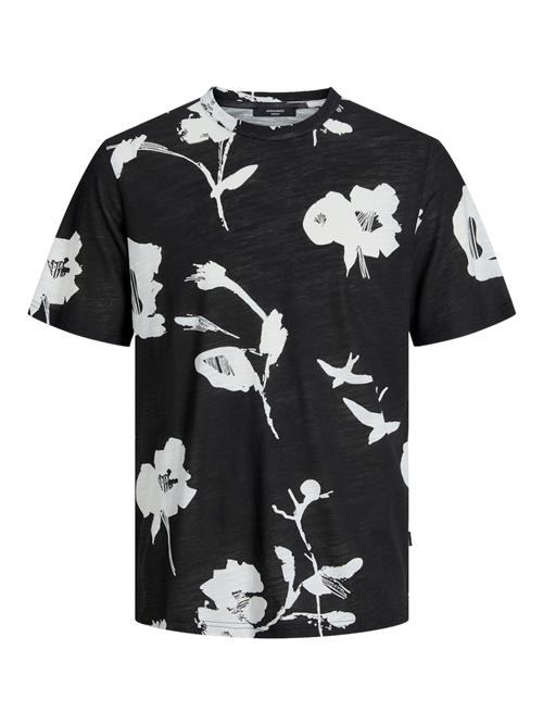 JACK & JONES Bluser & t-shirts 'JJPalma'  sort-meleret / hvid