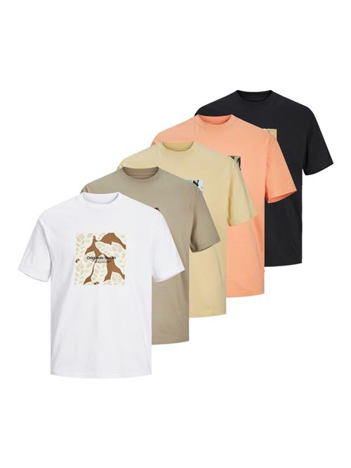 JACK & JONES Bluser & t-shirts 'SEQUOIA'  gul / taupe / orange / sort / hvid