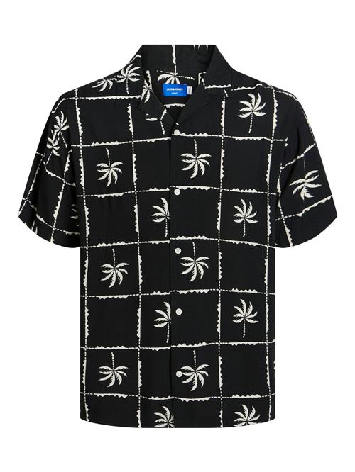 JACK & JONES Skjorte 'JORLuke Ocean Resort'  sort / hvid