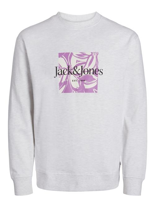 JACK & JONES Sweatshirt 'Lafayette'  lilla / sort / hvid-meleret