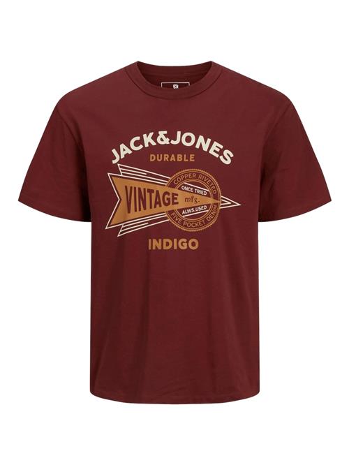 JACK & JONES Bluser & t-shirts 'MICK'  sepia / merlot / hvid