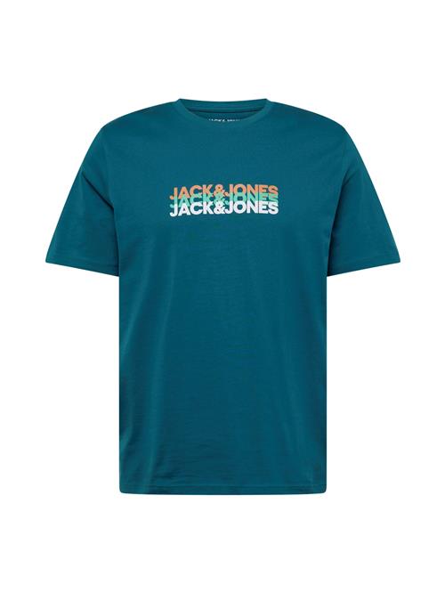 JACK & JONES Bluser & t-shirts 'JJCYBER'  petroleum / lysegrøn / mandarin / hvid