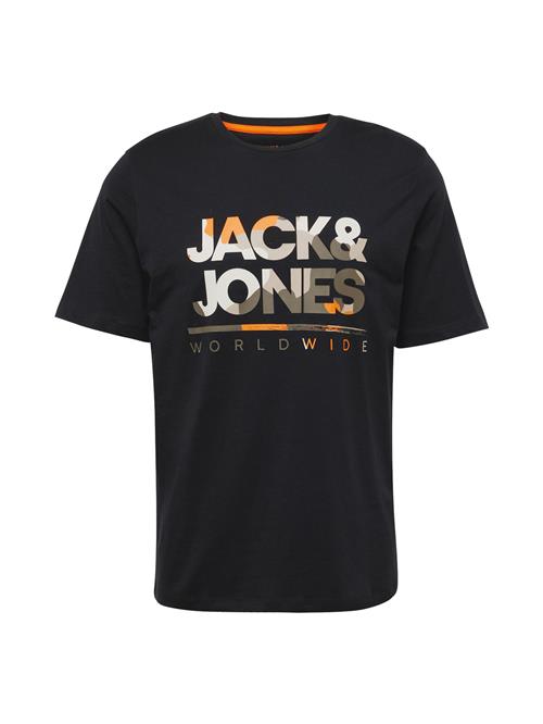 JACK & JONES Bluser & t-shirts 'JJLuke'  mudderfarvet / orange / sort / hvid