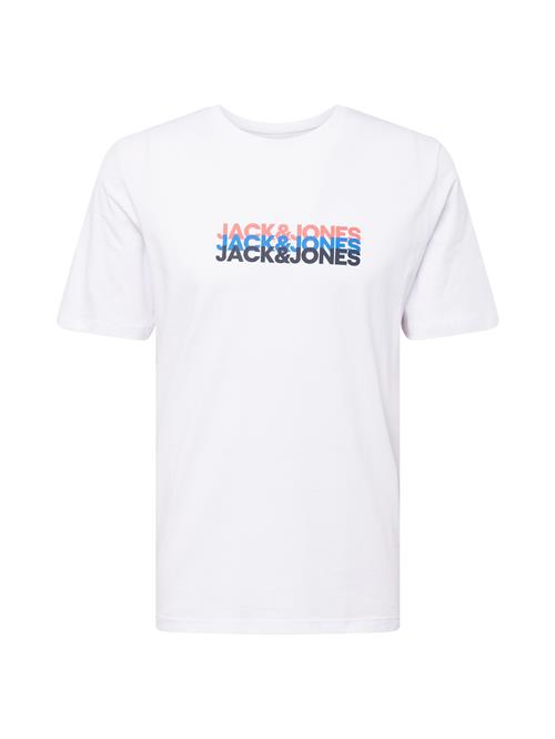 JACK & JONES Bluser & t-shirts 'JJCYBER'  blå / melon / sort / hvid