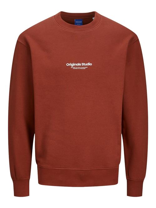 JACK & JONES Sweatshirt 'Vesterbro'  rustbrun / hvid