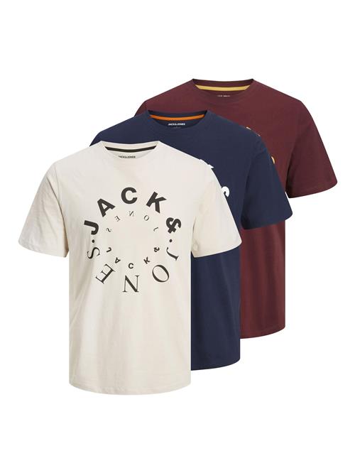 JACK & JONES Bluser & t-shirts 'JJWarrior'  lysebeige / marin / vinrød / sort