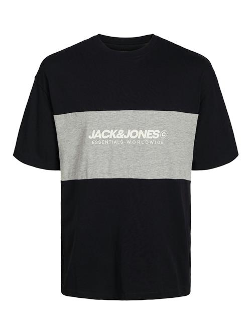 JACK & JONES Bluser & t-shirts 'JJELegacy'  grå-meleret / sort / hvid