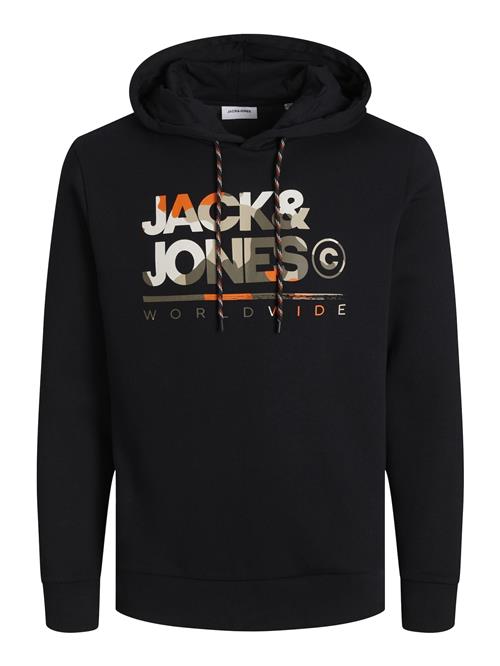 JACK & JONES Sweatshirt 'JJLuke'  khaki / orange / sort / hvid