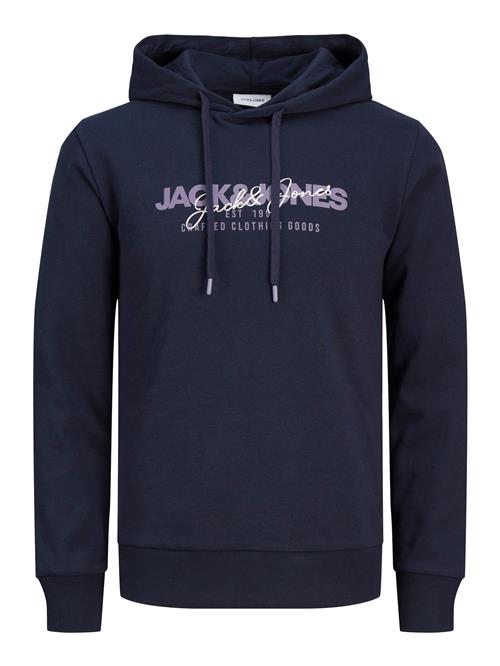 Se JACK & JONES Sweatshirt 'JJalvis'  navy / lavendel / hvid ved About You