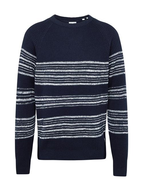 JACK & JONES Pullover 'JJPANNEL'  marin / hvid